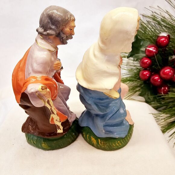 Vintage Joseph & Mother Mary Figurines Paper Mache Christmas Nativity Manger - Picture 3 of 10